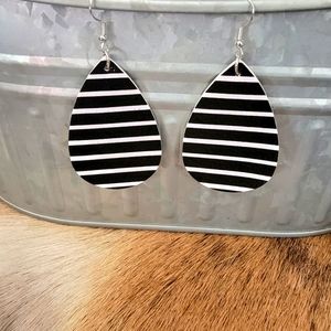 Faux leather teardrop earrings